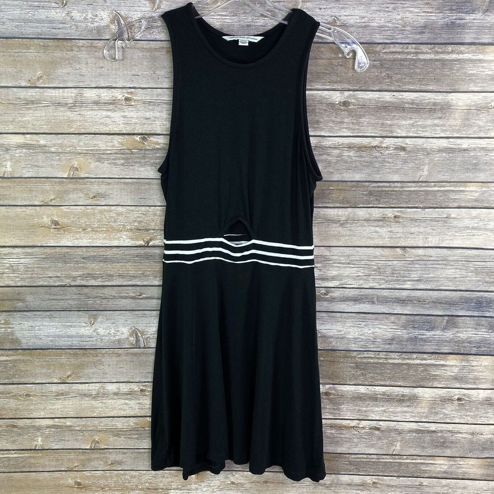 American Eagle Womens‎ Dress Size Small Sleeveless Keyhole Fit Flare Black